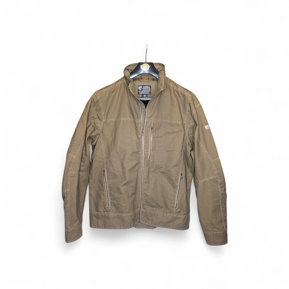 Kuhl Burr Canvas Lined Jacket Performance Khaki Work Barn Men's Size L